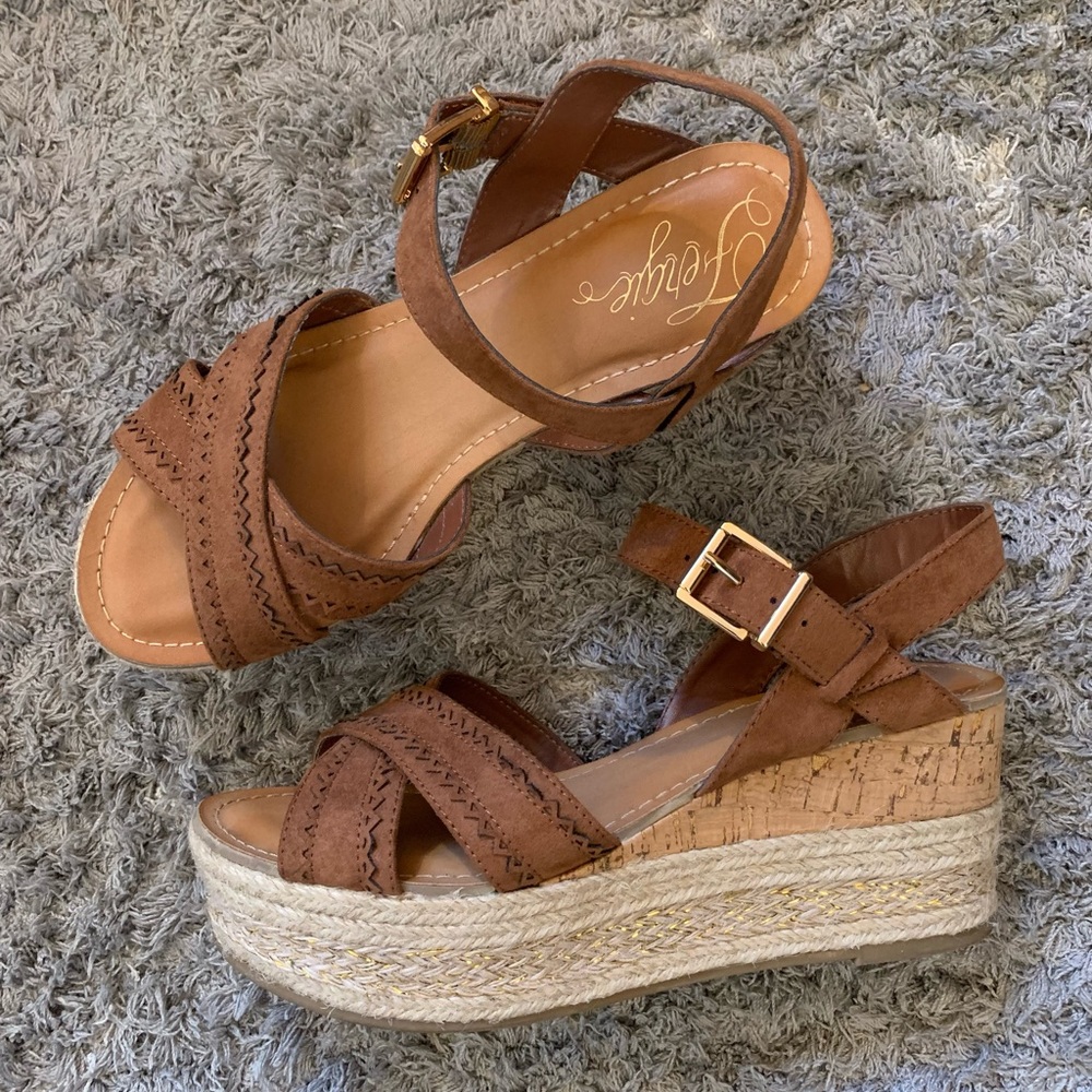 Fergie espadrille wedge sandals size 8